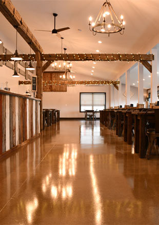 bar and tables