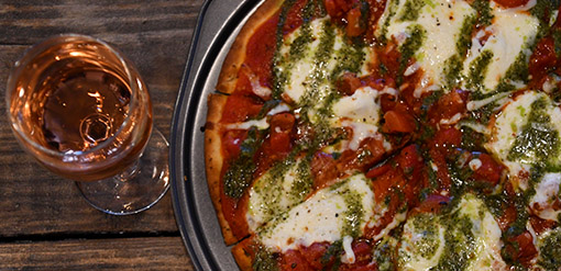 pizza and wine